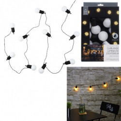 Guirlande lumineuse d'extérieure 10 ampoules - Blanc - L 270 cm