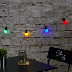 Guirlande lumineuse d'extérieure 10 ampoules - Multicolore - L 270 cm