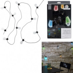 Guirlande lumineuse d'extérieure 10 ampoules - Multicolore - L 450 cm