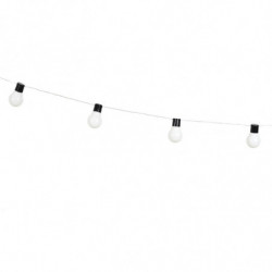 Guirlande avec 10 boules lumineuses - Blanc - L 180 cm
