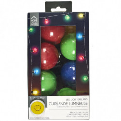 Guirlande avec 10 boules lumineuses - Multicolore - L 180 cm