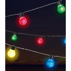 Guirlande avec 10 boules lumineuses - Multicolore - L 180 cm