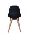 Chaise Scandinave avec pieds en bois - Noir