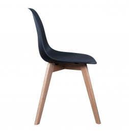 Chaise Scandinave avec pieds en bois - Noir