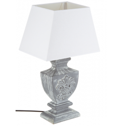 Lampe - Bois patine - Gris - 50 cm