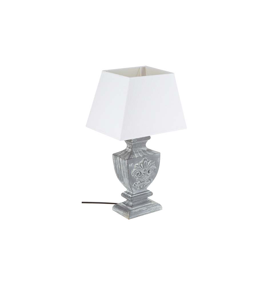 Lampe - Bois patine - Gris - 50 cm