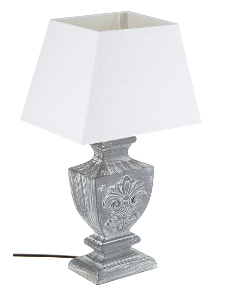 Lampe - Bois patine - Gris - 50 cm