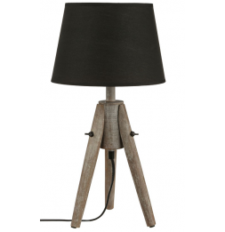 Lampe bois abats-jour - Cone Miry - H 46 cm