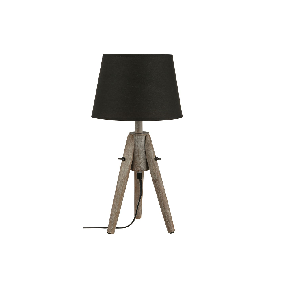 Lampe bois abats-jour - Cone Miry - H 46 cm