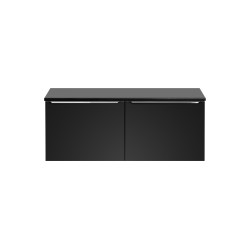 Ensemble meubles double vasques à poser - 120 cm - Rosario Black