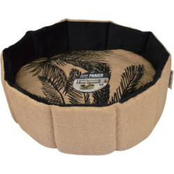 Panier rond en Jute pour animaux "Bahia" - Noir/Beige - D 38 x H 16 cm