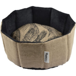 Panier rond en Jute pour animaux "Bahia" - Noir/Beige - D 48 x H 16 cm