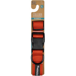 Collier pour chien réglable en viscose de bambou - Orange - Taille L (de 50 à 70 cm)