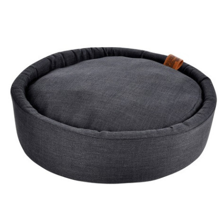 Panier rond pour animaux "Cosy Golden" - Gris anthracite - D 60 x H 15 cm