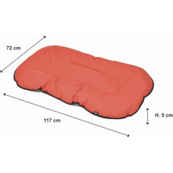 Coussin flocon rectangle et réversible "Essentiel" - Rouge/Gris - L 117 x l 72 cm