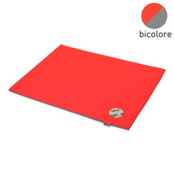 Coussin rectangle et réversible pour animaux "Essentiel" - Rouge/Gris - L 80 x l 60 cm