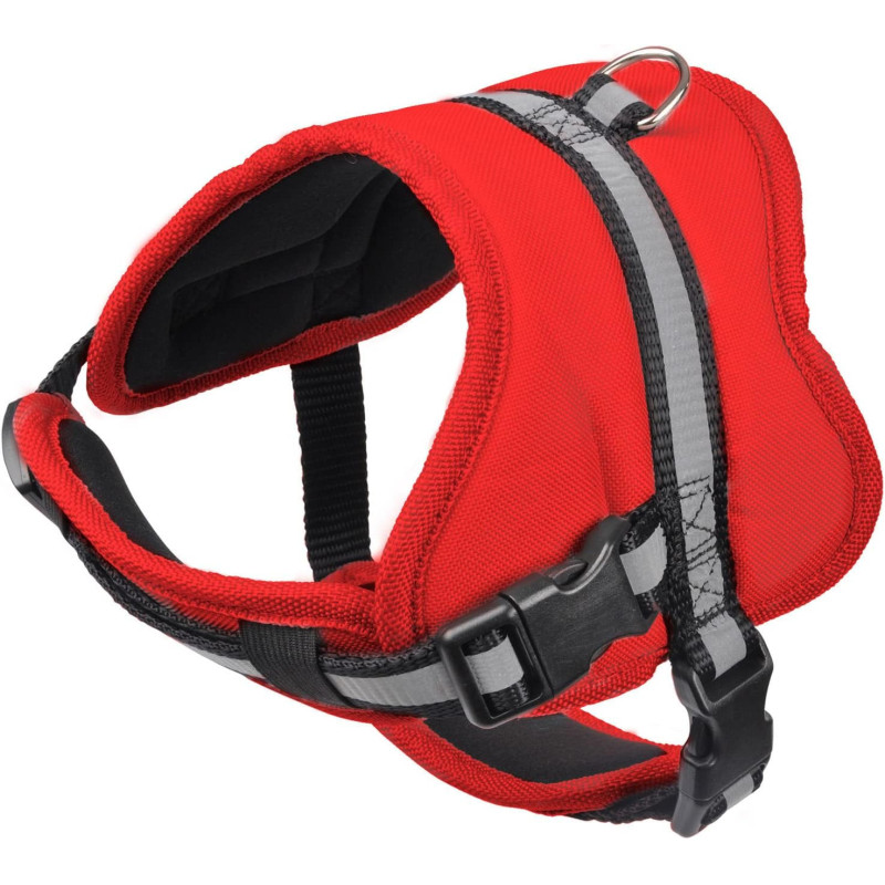 Harnais réglable matelassé pour chien "Essentiel" - Rouge - Taille M (de 51 à 67 cm)