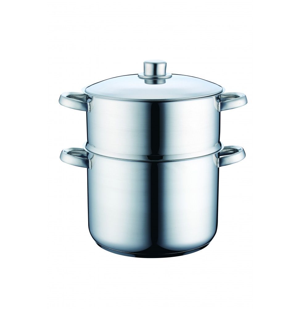 Couscoussier en inox avec panier vapeur - 12 L