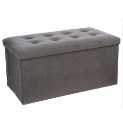 Pouf rectangle - Gris -...