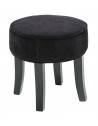 Pouf matelassé - Velours - Noir - Tabouret