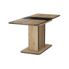 Table à manger rectangle en bois - 8 couverts - Marron/Noir - L 130 à 180 cm