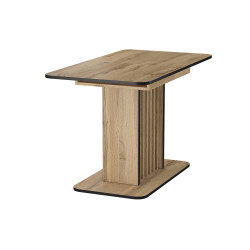 Table à manger rectangle en bois - 8 couverts - Marron/Noir - L 130 à 180 cm