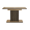 Table à manger rectangle en bois - 8 couverts - Marron/Noir - L 130 à 180 cm