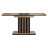 Table à manger rectangle en bois - 8 couverts - Marron/Noir - L 130 à 180 cm