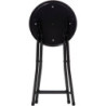 Tabouret pliable en PVC et métal - Gris - H 45 x D 30 cm