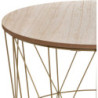 Table à café filaire en métal et bois "Kumi" - Doré - D 40 cm