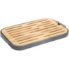 Boîte à pain en plastisque et bambou - Gris - L 28,8 cm