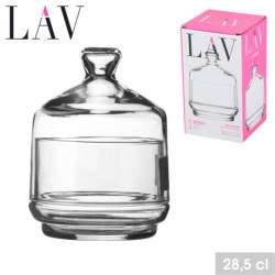 Lot de 2 bonbonnières en verre avec couvercle - Transparent - 2 x 28,5 cl