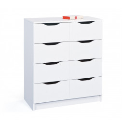 Commode - 8 tiroirs - Blanc