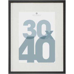 Cadre photo en bois et verre "Manu" - 30 x 40 cm - Noir