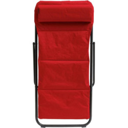 Lot de 4 Chiliennes pliantes en métal "Jubba" - Rouge - L 94 x P 59 x H 98 cm