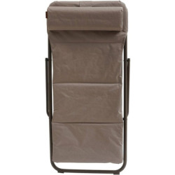 Lot de 4 Chiliennes pliantes en métal "Jubba" - Taupe - L 94 x P 59 x H 98 cm