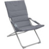 Lot de 4 Fauteuils pliants de jardin relax "Milos" - Gris - L 62 x P 92 x H 83 cm