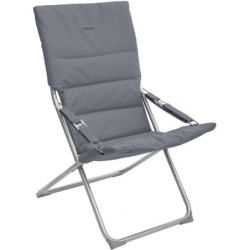 Lot de 4 Fauteuils pliants de jardin relax "Milos" - Gris - L 62 x P 92 x H 83 cm