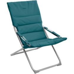 Lot de 4 Fauteuils pliants de jardin relax "Milos" - Bleu canard - L 62 x P 92 x H 83 cm