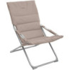 Lot de 4 Fauteuils pliants de jardin relax "Milos" - Taupe - L 62 x P 92 x H 83 cm