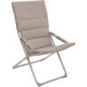 Lot de 4 Fauteuils pliants de jardin relax "Milos" - Taupe - L 62 x P 92 x H 83 cm