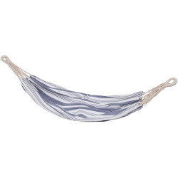 Hamac en coton "Elozio" à rayure - Bleu/Blanc - L 210 x l 110 cm