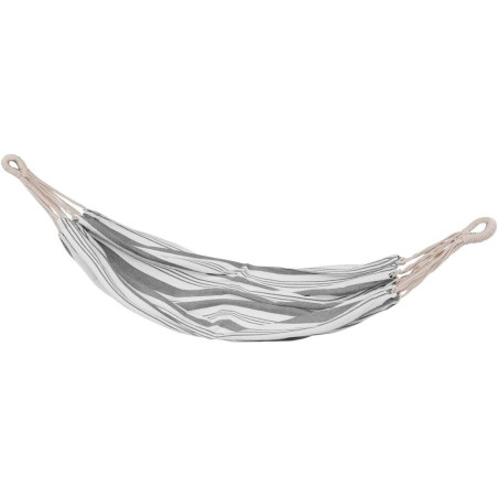 Hamac en coton "Elozio" à rayure - Gris/Blanc - L 210 x l 110 cm