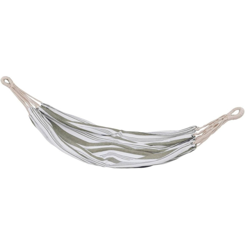 Hamac en coton "Elozio" à rayure - Taupe/Blanc - L 210 x l 110 cm