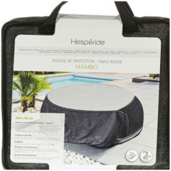 Housse de protection pour table ronde "Hambo" - Noir/Blanc - D 200 x H 80 cm