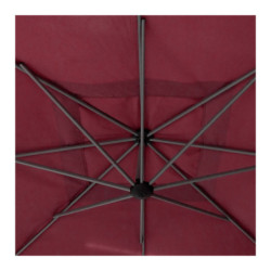 Parasol décentré "Manoa" - Rouge bordeaux - L 2,5 x P 2,5 m
