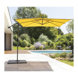 Parasol décentré "Manoa" - Jaune moutarde - L 2,5 x P 2,5 m