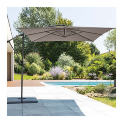 Parasol décentré "Manoa" - Taupe - L 2,5 x P 2,5 m