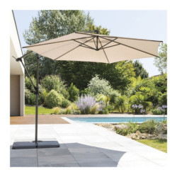 Parasol décentré "Manoa" - Taupe - 3 m