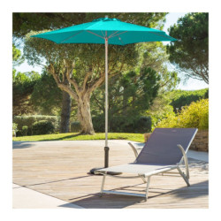 Parasol droit "Anzio" - Bleu émeraude - 2,3 m